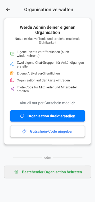 Bezahlen oder kostenlos per Gutschein